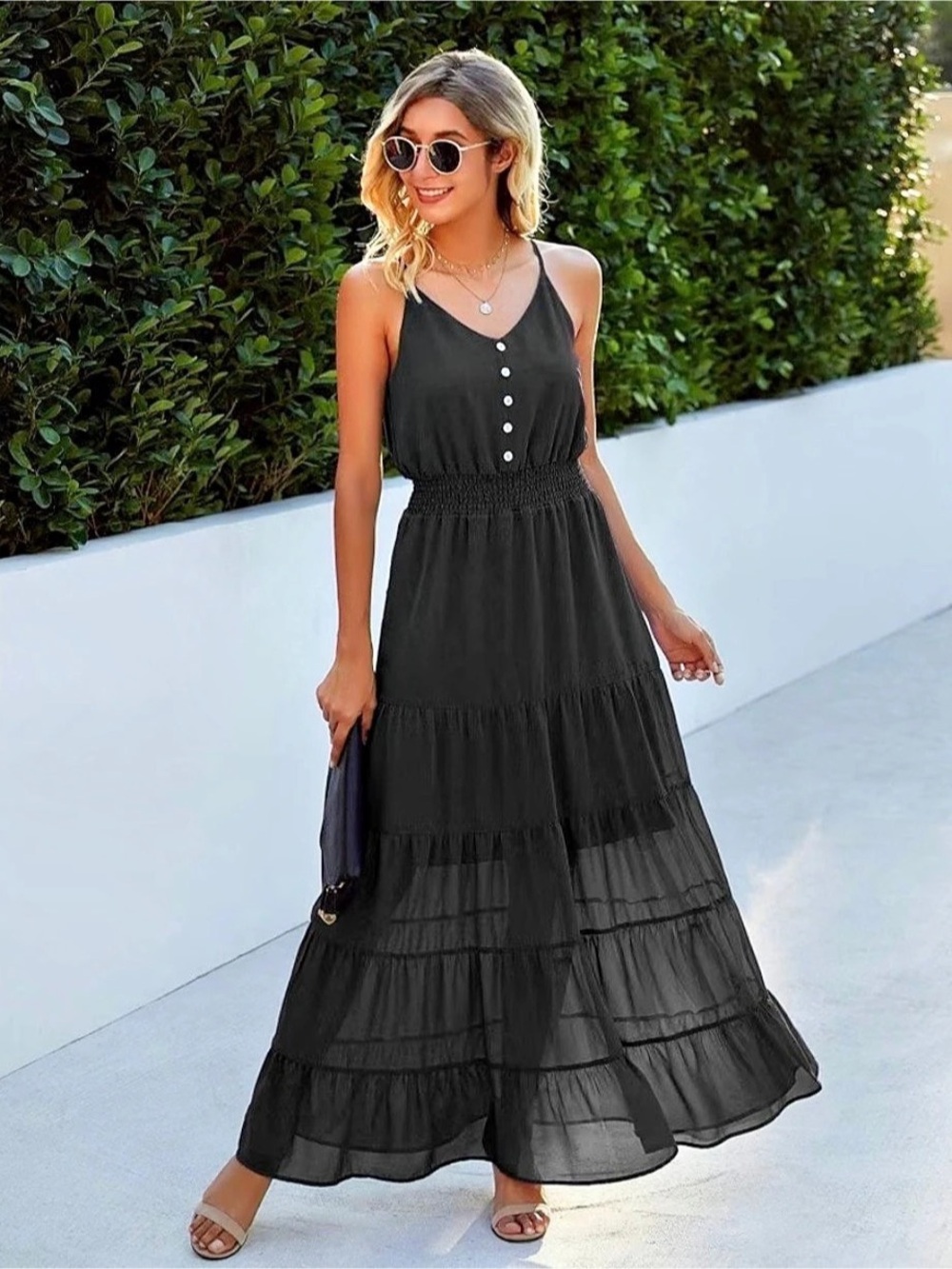 PrettyGarden Women's Spaghetti Strap Summer Maxi Dress Spaghetti Strap Summer